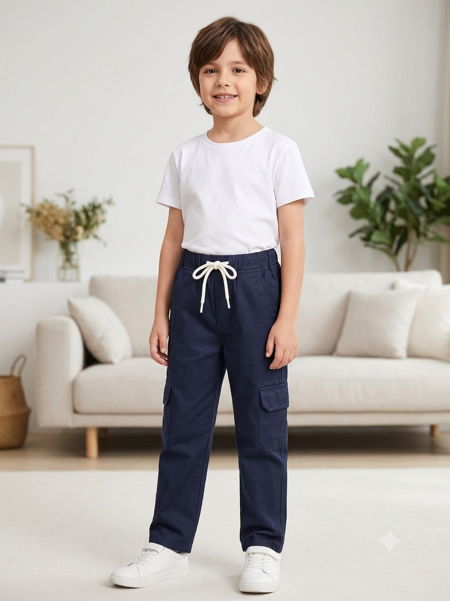 Boys Cotton Cargo Trousers 👖