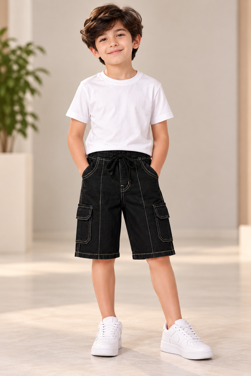 kids Denim Cargo Shorts