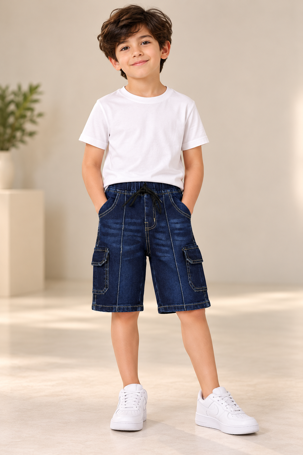 kids Denim Cargo Shorts