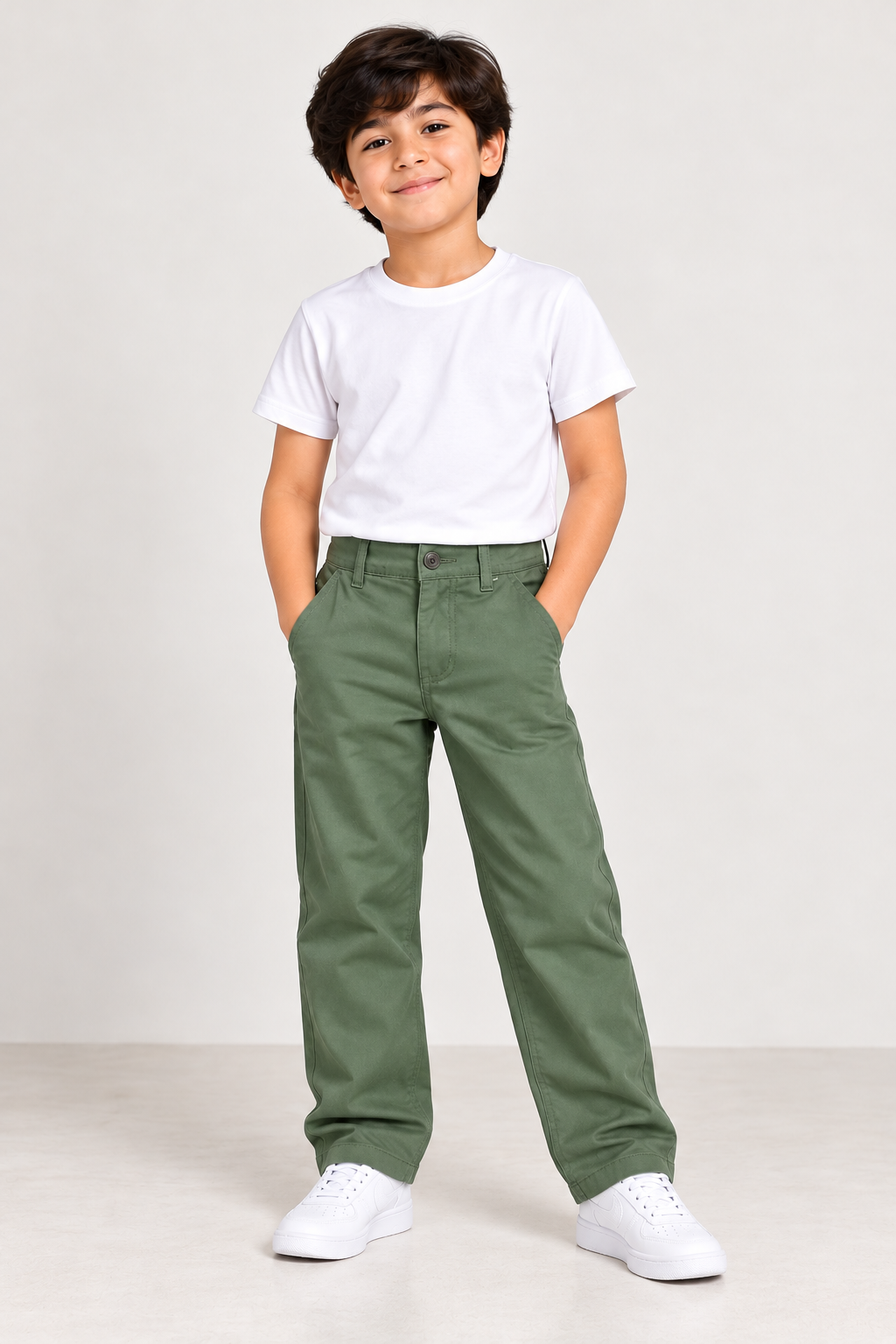 Boys Straight Fit Cotton Trousers 👖