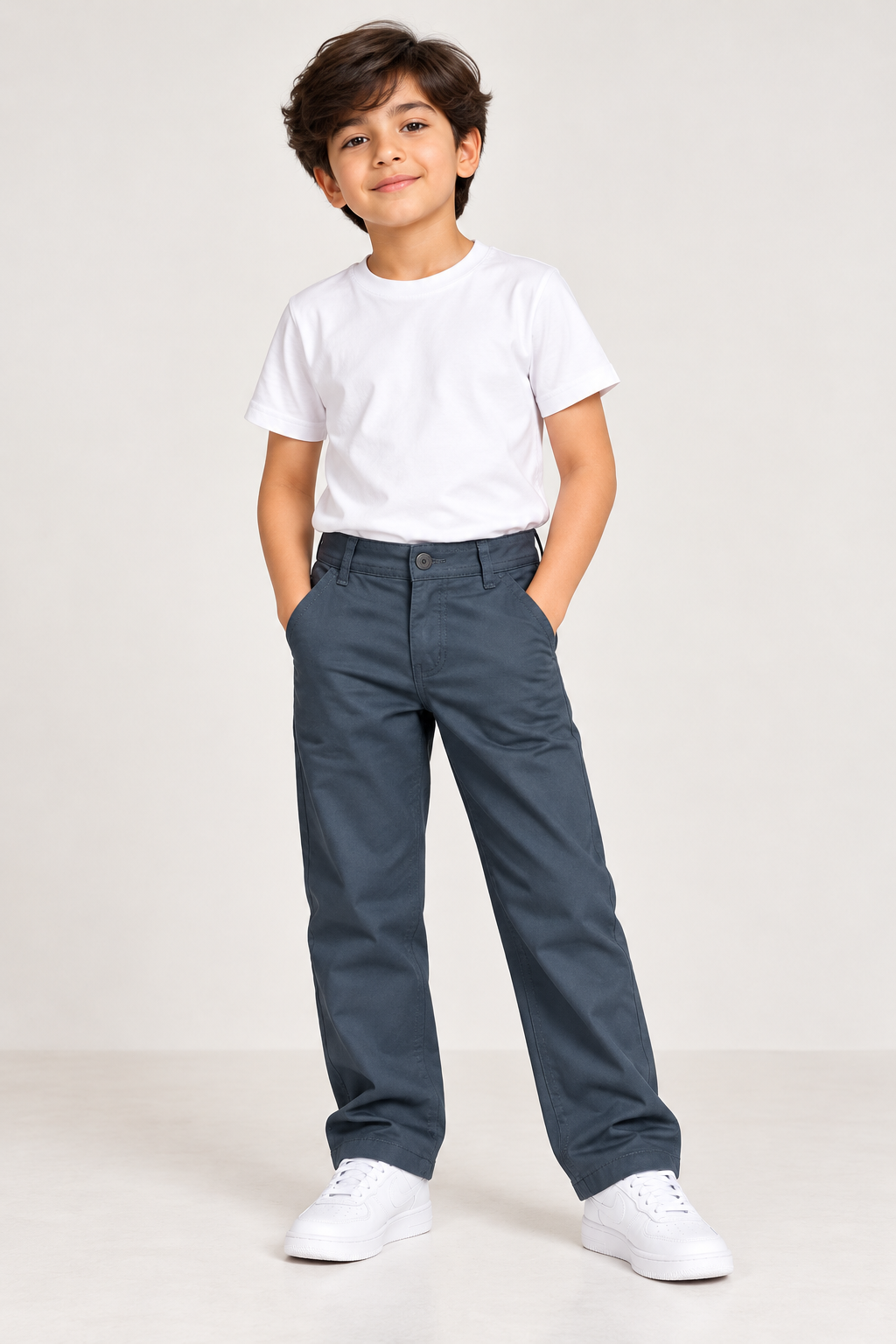 Boys Straight Fit Cotton Trousers 👖