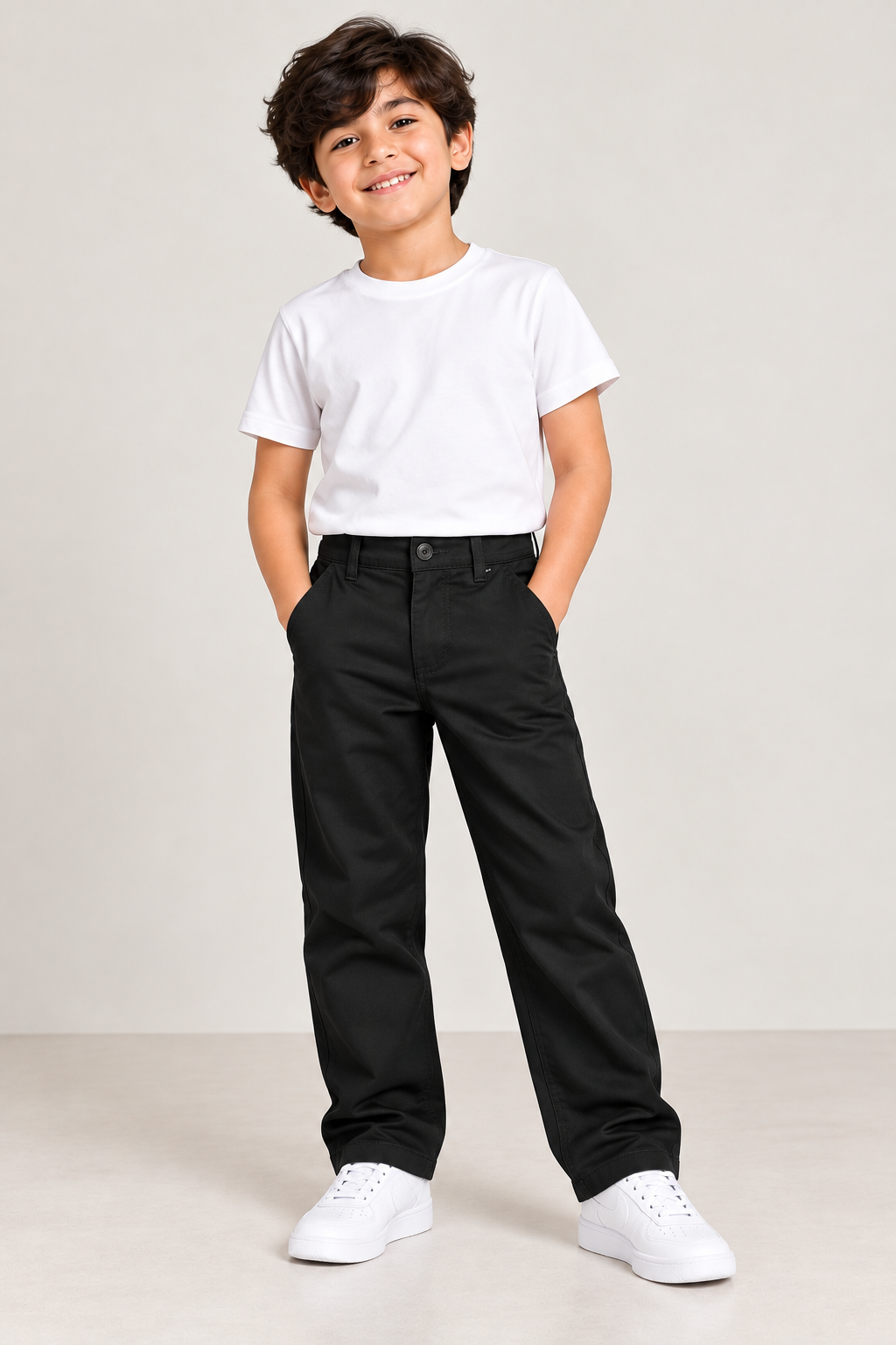 Boys Straight Fit Cotton Trousers 👖