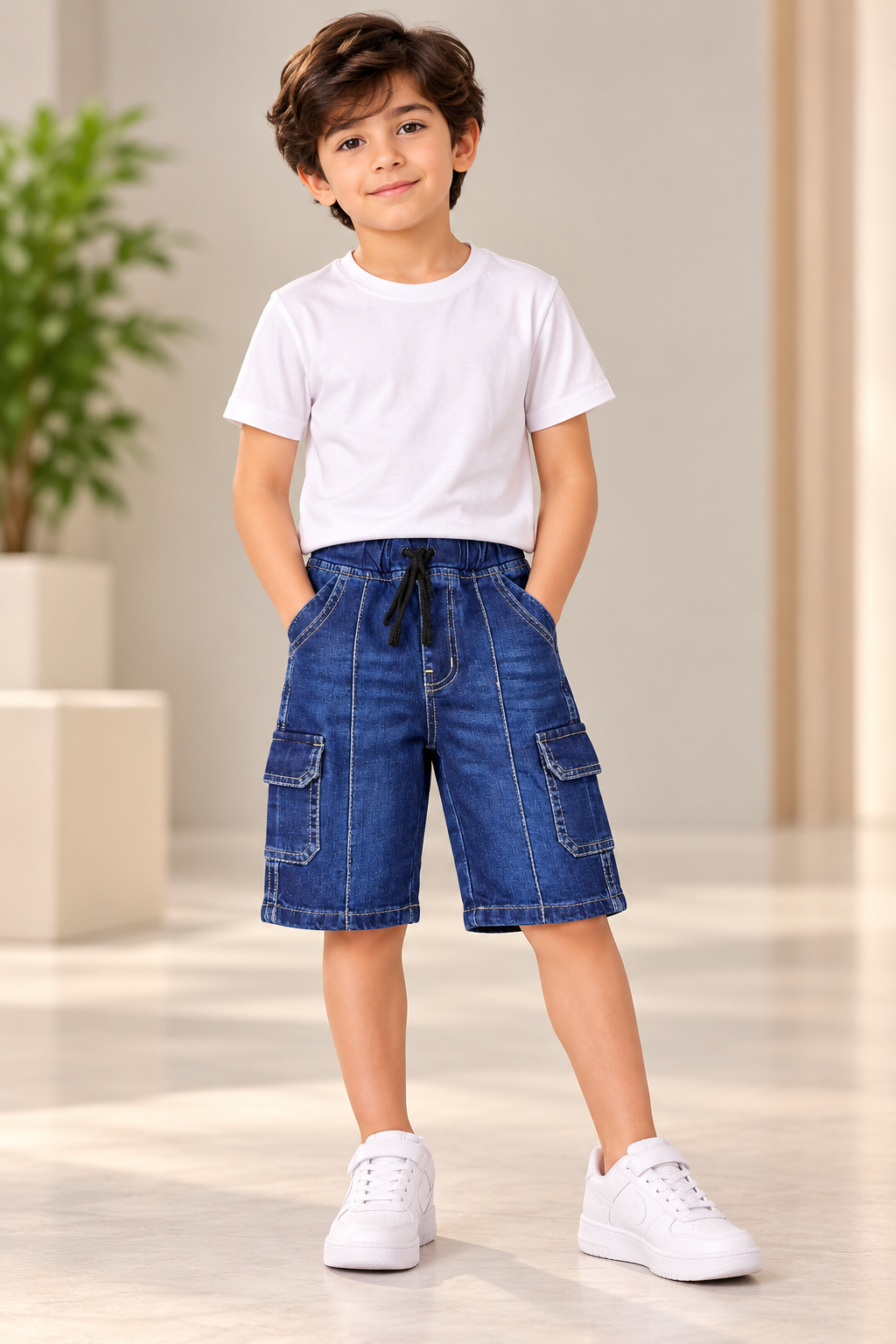 kids Denim Cargo Shorts