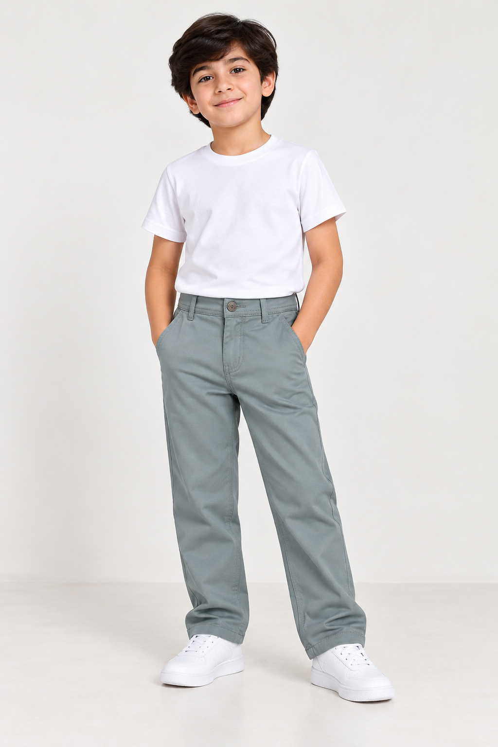 Boys Straight Fit Cotton Trousers 👖