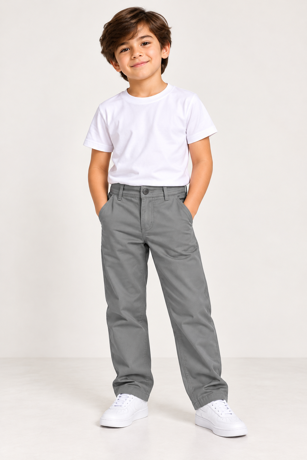 Boys Straight Fit Cotton Trousers 👖