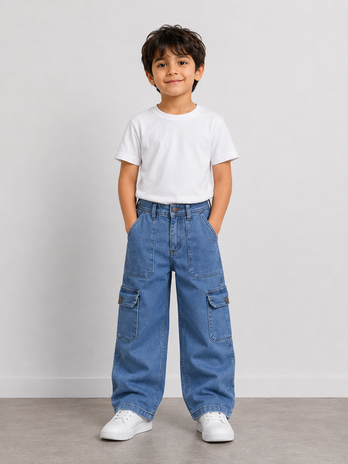 Boys Denim Cargo Jeans 👖